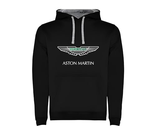 Genérico Aston Martin Hoodie Logo Schwarz Zweifarbig Herren Größen S M L XL XXL, Schwarz , M von Genérico