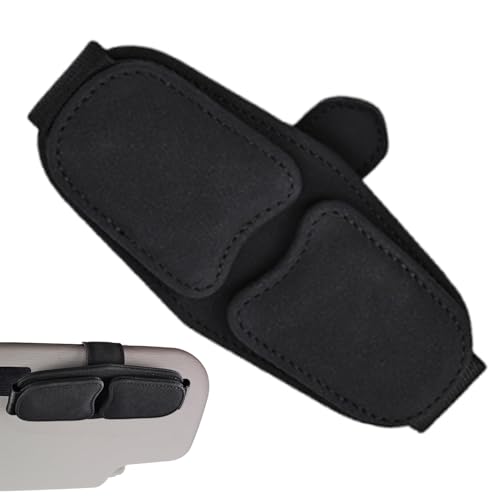 Genérico Brillenhalter für Visier, kompakt und stilvoll, mit Clip, sicherer und praktischer Organizer für Reisen, tägliches Pendeln und Fahren im Freien an Windschutzscheiben, Schwarz , Consulte la von Genérico
