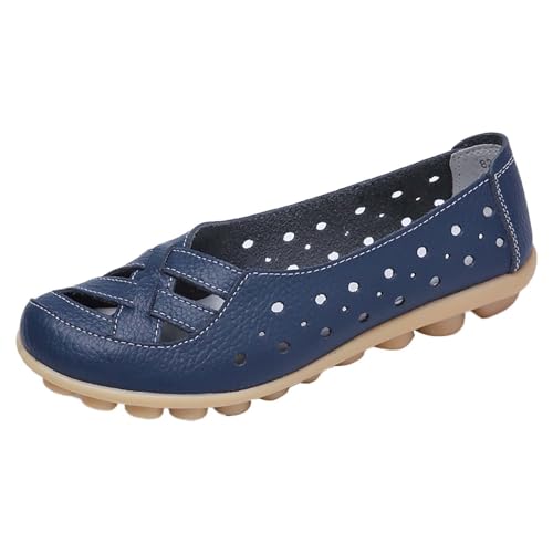 Genérico Büroschuhe für Damen, lässig, hohl, Retro-Sandalen, feine Schuhe für Damen, dunkelblau, 42 EU Genérico Büroschuhe für Damen, lässig, hohl, Retro-Sandalen, feine Schuhe für Damen, dunkelblau, 42 EU von Genérico