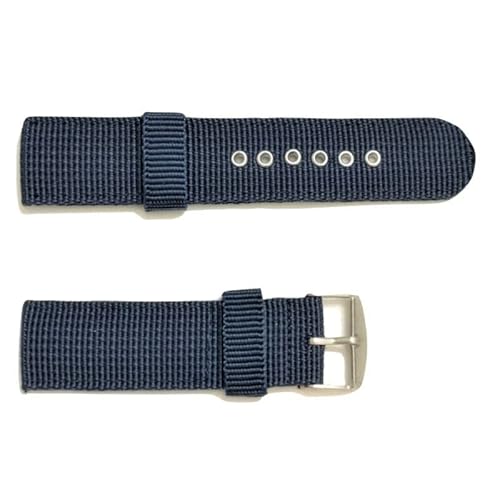 Genérico CMILIA20 Nylon-Uhrenarmband, 20 mm, Metallschnalle, Militärblau von Genérico