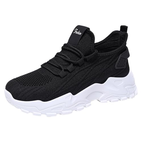Genérico Damen-Sneaker, lässig, Basketball, lässig, Laufen, Einlegesohlen aus Memory-Schaum, Schnürverschluss, bequem, für Damen, Schwarz , 36 EU von Genérico