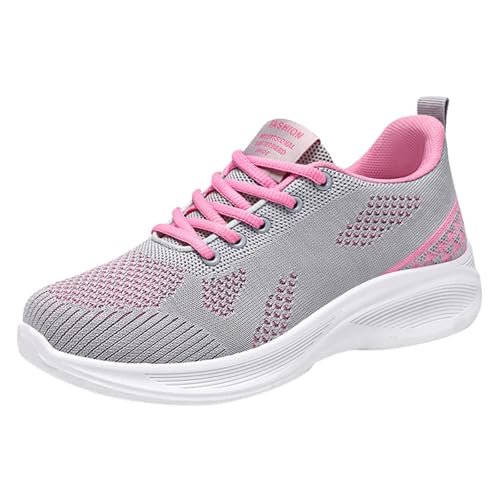 Genérico Damenschuhe, lustig, atmungsaktiv, leicht, Laufen, Outdoor- und Bergschuhe, elastische Farbe, leicht und robust, Pink, 37 EU von Genérico