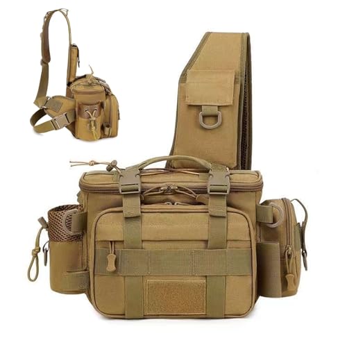 Genérico Fanny Fanny Bag | Wasserdichter Fischfangsack mit Rutenhalter | Wear-Resistant Fish Tool Organizer Tasche für Camping Reisen Wandern Survival von Genérico