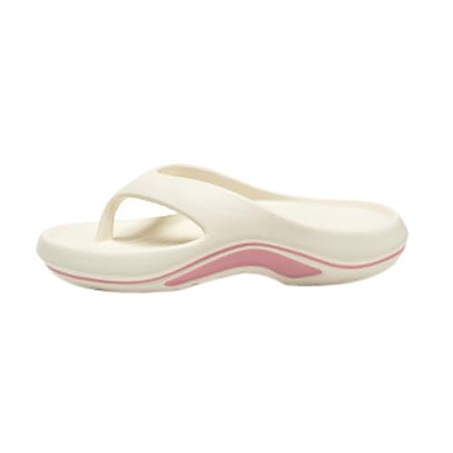 Genérico Flip-Flops für Damen und Herren EVA mit dicker Sohle, Strand-Flip-Flops mit Fußgewölbeunterstützung, bequem für Strand, Surfen, Sommer, 06 Weiß, 40 EU von Genérico