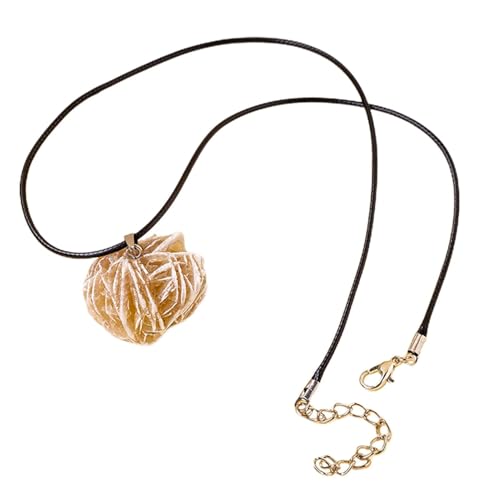 Genérico Halskette mit Wüstenrose, Halskette aus Natur, Anhänger mit Wüstenrose, Anhänger, Schmuckkette, Retro-Halskette für Frauen, Mädchen von Genérico