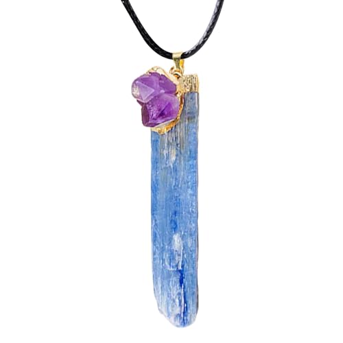 Genérico Halskette mit blauem Stein für Frauen, blaue Halskette | Amethyst Halskette | Modeschmuck für emotionale und spirituelle Heilung von Genérico