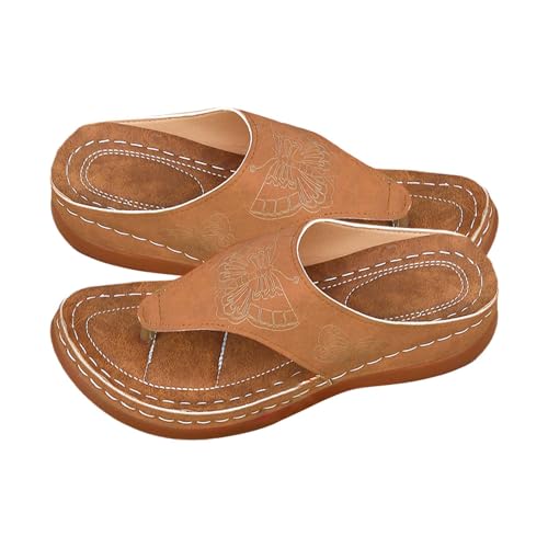 Genérico Hausschuhe für Damen mit schrägem Absatz und Clip-Zehe, hohle Freizeitschuhe, flache Schuhe, Sandalen, schwarze Damenschuhe, braun, 42 EU Genérico Hausschuhe für Damen mit schrägem Absatz und Clip-Zehe, hohle Freizeitschuhe, flache Schuhe, Sandalen, schwarze Damenschuhe, braun, 42 EU von Genérico