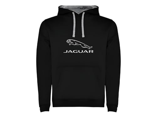 Genérico Jaguar Kapuzenpullover mit schwarzem Logo, zweifarbig, Herren, Größen S M L XL XXL, Schwarz , Small von Genérico