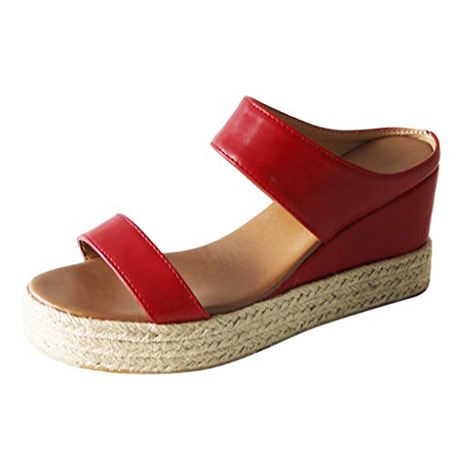 Genérico Keilabsatz für den Strand, Damen, offene Keilabsätze, atmungsaktiv, lässig, mit Keilabsatz, für Damen, Sommer, breite Stiefel, speziell für Damen, rot, 35 EU Genérico Keilabsatz für den Strand, Damen, offene Keilabsätze, atmungsaktiv, lässig, mit Keilabsatz, für Damen, Sommer, breite Stiefel, speziell für Damen, rot, 35 EU von Genérico
