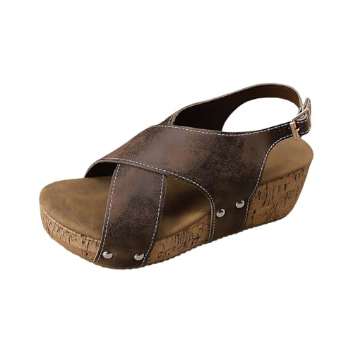 Genérico Keilsandalen mit seitlichem Hohlgürtel für Damen, Sommerschuhe für Damen, römische Sandalen für Herren, braun, 42 EU Genérico Keilsandalen mit seitlichem Hohlgürtel für Damen, Sommerschuhe für Damen, römische Sandalen für Herren, braun, 42 EU von Genérico