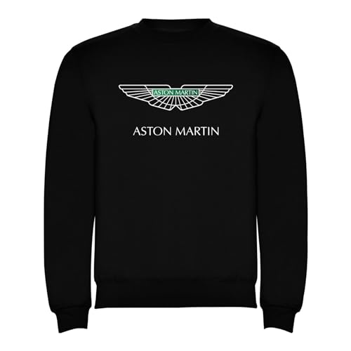 Genérico Klassisches Sweatshirt Aston Martin Logo Schwarz Herren Größen S M L XL XXL Sweatshirt, Schwarz , M von Genérico