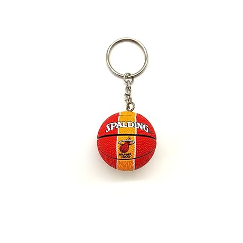 Genérico NBA Schlüsselanhänger - Keychain - Sammlerstücke Verschiedene Ausrüstung Sportball Basketball - Kreativer 3D Anhänger, Miami Heat, S von Genérico