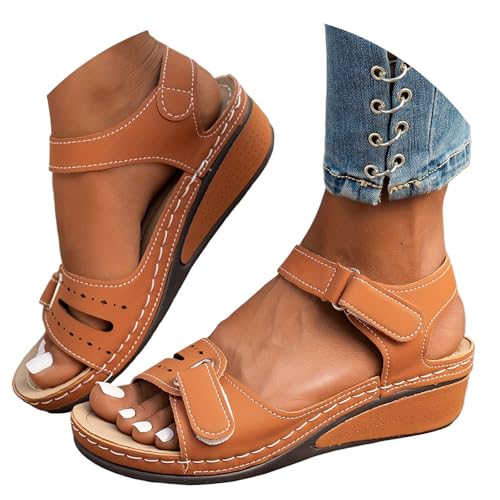 Genérico Orthopädische Sportsandalen für Damen, Schuhe mit offener Spitze, Keilabsatz, waschbar, Sommer, Wanderschuhe, atmungsaktiv, verstellbar, minimalistische Schuhe 0605, 01 Orange, 36 EU Genérico Orthopädische Sportsandalen für Damen, Schuhe mit offener Spitze, Keilabsatz, waschbar, Sommer, Wanderschuhe, atmungsaktiv, verstellbar, minimalistische Schuhe 0605, 01 Orange, 36 EU von Genérico
