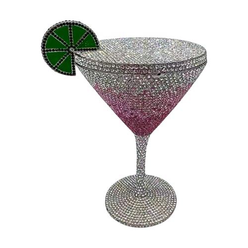 Genérico Piedras Estras Handtasche - Partytasche in Form eines Cocktailglases, elegante Clutch für Frauen, Modeliebhaber, Abendpartys und Feiern, A, Consulte la descripción von Genérico