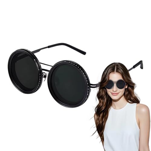 Genérico Polarisierte Sonnenbrille für Herren, 1-9 Gänge polarisierte Sonnenbrille am Schwanz - Accerentes für Rotondi Ventables Filter Glasts | Sonnenbrille mit verstellbarer Farbe für Uomin von Genérico