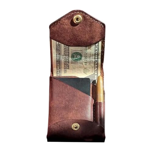 Genérico Slim Minimalist Wallet | Compact Bifold Card Holder Wallet PU Leder | Portable Cash Carrier Thin Badge Wallet with Built-in Pen Slot for Travel von Genérico