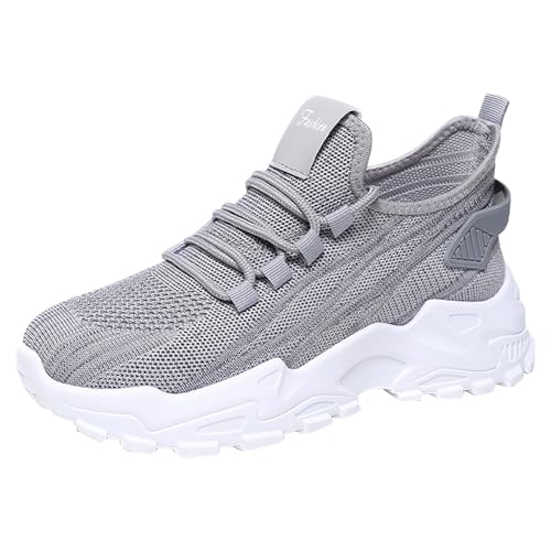 Genérico Wanderschuhe für Damen mit rutschfester Sohle, Schnürverschluss, leicht, elastisch, leicht und robust, grau, 38 EU von Genérico