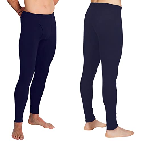 Grattitude® - Set 2 Stück - Thermo-Leggings für Herren - Herren - Leggings aus Baumwolle - Leggings für Herren und Winter - Thermounterwäsche, blau, L von Generico