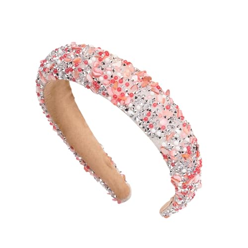 Haarband mit Schmuck, Diademe mit Schmuck für Damen, breiter Haarreif, modischer Haarschmuck mit Strasssteinen verziert, elegantes Haar-Accessoire für Damen und Mädchen von Genérico