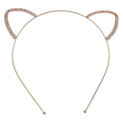 Haarreif mit Tierohren | Metall-Stirnband mit Glitter und Strasssteinen – modisches Haaraccessoire für Fotos – Tierhaarband für Damen von Genérico