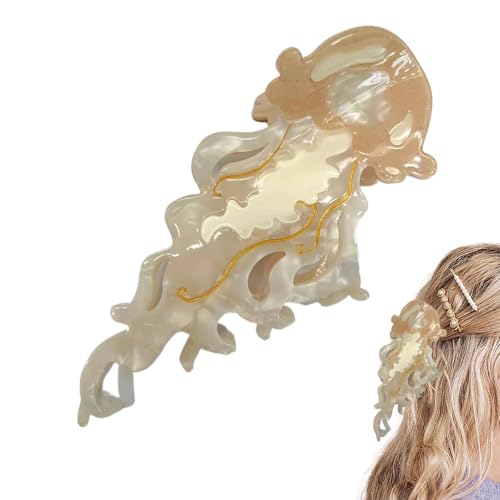 Haarspangen aus Acetat für Damen | Haarnadeln in Quallenform – starke Klemme, tragbar, für Damen, Festivals, Reisen, Familiensessions von Genérico
