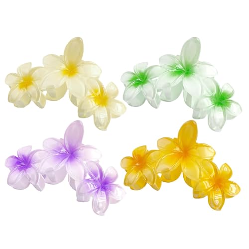 Haarspangen mit Blumen, Haarklammern für Frauen, 4 Haarspangen mit Blumenkiefer, dünne und dicke und lockige Haarklammern, Haar-Accessoires aus PL von Genérico