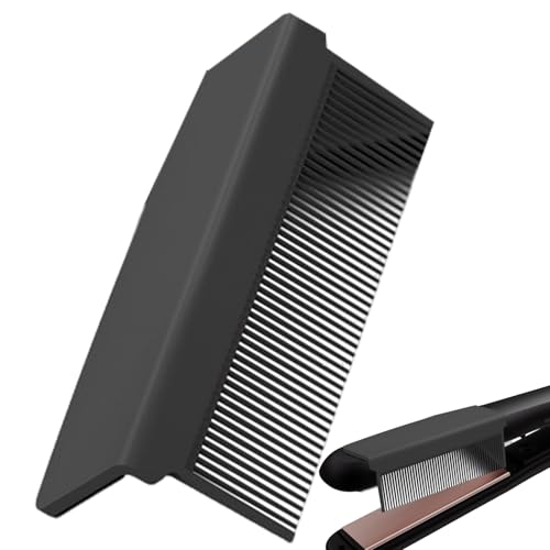 Kamm-Lethereer Kamm – flacher Eisenkamm – hitzebeständiger Stylinggriff | Thermo-Bürste gegen Frizz, Entwirrungskamm mit Clip für lockiges Haar, Anleitung (evtl. nicht in deutscher Sprache) von Genérico