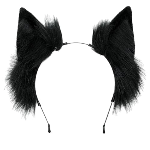 Katzenohren-Haarband, schwarze Katzenohren, schöne schwarze Tierohren, Kitty Ears Stirnband, Katzenohren, schwarz, Haarreifen mit simulierten Tierohren, für Maskerade-Partys von Genérico
