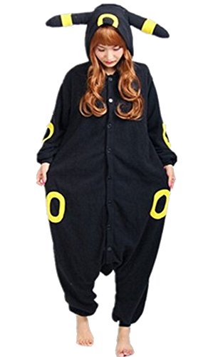 Kigurumi Schlafanzug für Karneval, Halloween, Party, Cosplay, Einteiler, aus Flanell, weich und bequem, Schwarz M von Generico