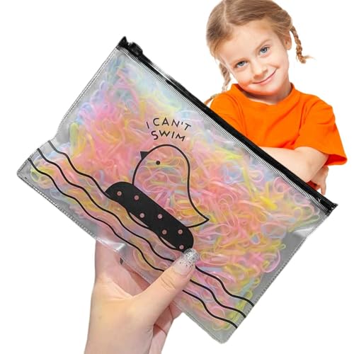 Kleine Haarschleifen | Schwarze Haarbänder für Mädchen, 1000 Stück, unbeschädigte Haargummis für Mädchen, elastische Haarschleifen mit starker Zugfestigkeit von Genérico