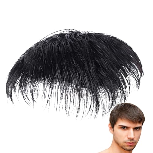 Kurze Herrenperücke – Real Human Hair Toupee Secure Clip | natürlich aussehendes Haar-Patch für Glatze, Ausdünnung der Krone und Haarausfall, Basen-Haar von Genérico