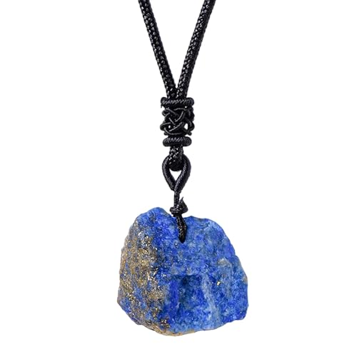 Lapislazuli-Halskette – Set mit Lapislazuli-Anhänger | handgewebter roher Lapislazuli-Edelstein-Anhänger, handgewebter natürlicher Lapislazuli-Kristall-Anhänger, Kristall-Anhänger von Genérico