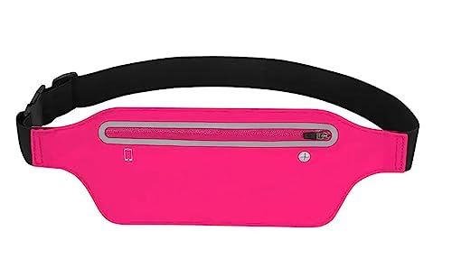 Laufgürtel für Damen und Herren – Laufgürtel für Handy – Fluo Gürteltasche, reflektierender Laufgürtel für Sport, Fitness und Fahrrad, wasserdichte Bauchtasche, Rosa, Taglia Unica von Generico