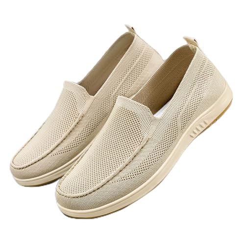 Laufschuhe für Herren, Freizeitschuhe, Mesh, leicht, ohne Schnürsenkel, Luft, dünne Sohle, atmungsaktiv und rutschfest, Laufschuhe, beige, 42 EU Laufschuhe für Herren, Freizeitschuhe, Mesh, leicht, ohne Schnürsenkel, Luft, dünne Sohle, atmungsaktiv und rutschfest, Laufschuhe, beige, 42 EU von Genérico