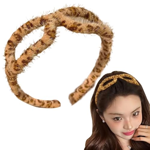 Leoparden-Stirnband, Sport-Stirnband, Plüsch, Haar-Accessoires für Damen, mit Brille und Leopardenmuster, ideal für Bad, Make-up von Genérico