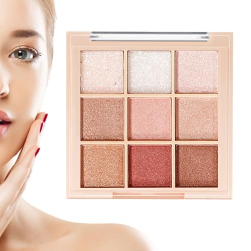Lidschatten-Make-up-Palette - 9 Farben Lidschatten Pulver | Kreative Schimmer Lidschatten Palette Matte Glitter Lidschatten Palette Kosmetik Kit von Genérico