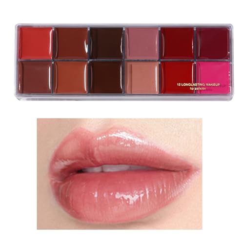 Lippenstift-Palette, 12 Farben, mattes und cremefarbenes Lippenstift-Set mit langem Verschleiß, lebendige Kosmetik-Lipgloss-Kollektion für Frauen, Teenager, Mütter von Genérico