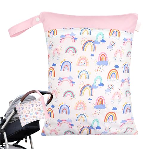 Nassbeutel für Badeanzug, Nasstasche, Wickeltaschen-Organizer mit 2 wasserdichten Reißverschlusstaschen, tragbare Organizer-Taschen, wiederverwendbar, Reise-Wäschesack, l, B, Consulte la descripción von Genérico