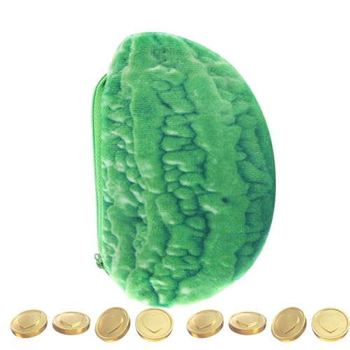 Niedliche Münztasche, kleine Geldbörse für Damen, Federmäppchen mit Kosmetiktasche für Obst und Gemüse, Geldtasche aus weichem Plüsch, für Einkaufstermine, , Consulte la descripción, Siehe von Genérico