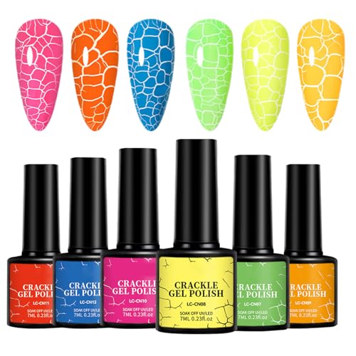 Nupc Crushed Nail Polish - Set mit Glanzfarbe, | Peel Finish Coat für Maniküre Session, schnell trocknendes Rohr mit glatter Bürste für Reisen von Genérico