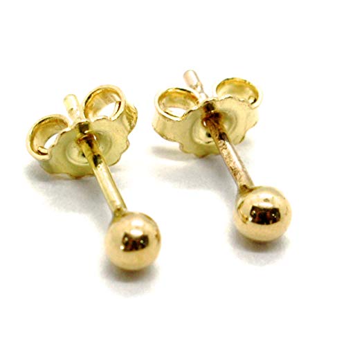 ORECCHINI GOLD 750 18K, SFERE, PALETTO, PALLINE, FARFALLINA, MINI, DIAMETRO 3 MM, MADE IN ITALY von Generico