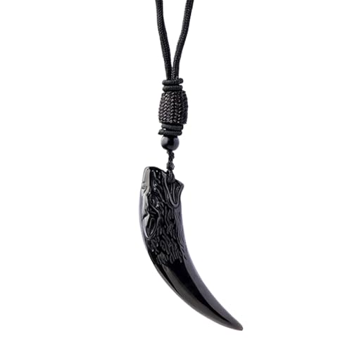 Obsidian-Halskette, schwarzer Heilungsanhänger, Amulett aus Kordel, schützender Energie-Schmuck, Kristall- für spirituelle Balance, Meditation, Achtsamkeitspraxis für Männer, M, Consulte la von Genérico