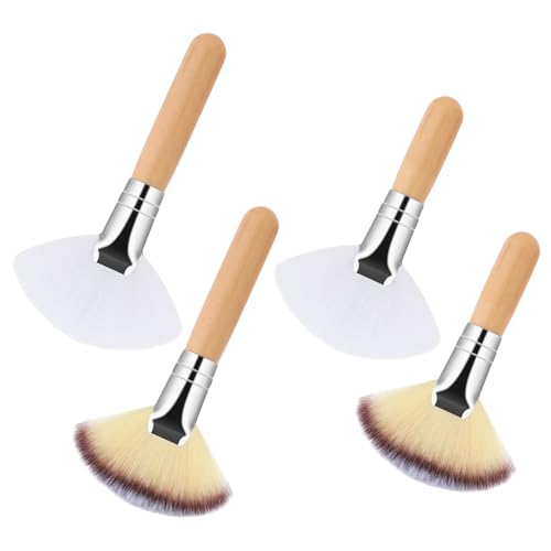 Pespa Per Il Trucco Della Ventola – Brush Blush A Di mit Fensterfenster | Büste in Pulver mit 4 Teilen mit Setole Morbide – Strumenti per Applicatore Per Trucco Per von Genérico