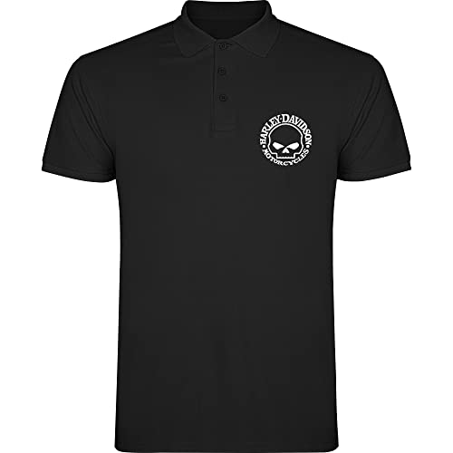 Polo Schwarz Harley Davidson Logo T-Shirt Herren 100% Baumwolle Größen S M L XL XXL, Schwarz , L von Genérico