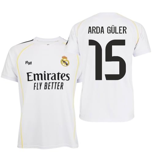 R.Madrid Trikot 2025/26, offizielle Replik – Mannschaft – Arda Güler – Heimtrikot – Unisex, Weiß, L von Genérico