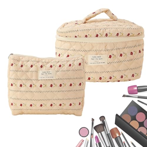 Reise-Kulturbeutel – Reisetasche für Toilettenartikel | Kulturbeutel für Damen auf Reisen | Kulturbeutel für Reisen | 2 Kosmetiktaschen mit Reißverschluss mit großem Fassungsvermögen | Kulturbeutel von Genérico