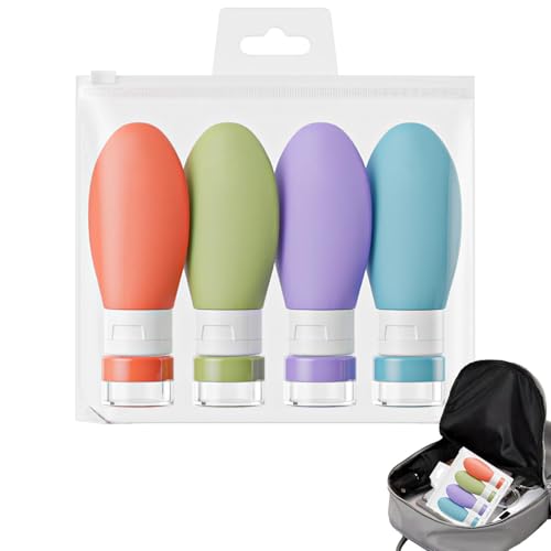 Reiseflaschen-Set, Reise-Shampoofflaschen, wiederverwendbar, quetschbare Creme-Verpackungen, auslaufsicherer Make-up-Organizer für Frauen und Mädchen für Gesichtsreiniger von Genérico