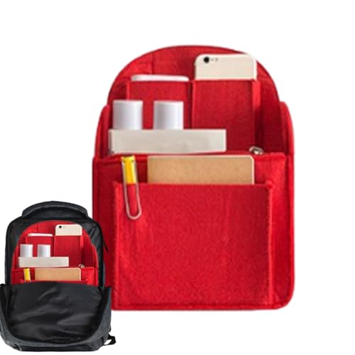 Rucksack-Organizer, Tascheneinsatz, Reise-Rucksackeinsatz aus Wollfaser, faltbar, Futter mit mehreren Taschen für Frauen von Genérico