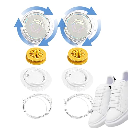 Salvicos für Kinder – verstellbare Wege ohne Krawattenschuhe | Schuhe binden keine Drahtseile, Metalldrahtseile mit drehbarer Schnalle | Schuhzubehör, weiß, Consulte la descripción von Genérico