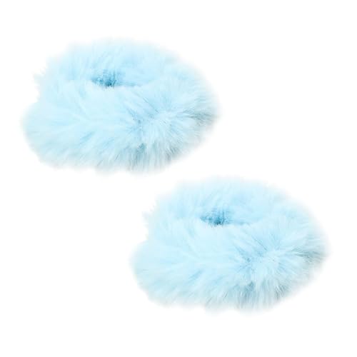 Scrunchies für pelziges Haar, elastische Haarschleifen, Haargummis aus synthetischem Kaninchenfell | -Pferdeschwanzhalter für Frauen oder Mädchen | elastische Schleifen und Esp von Genérico